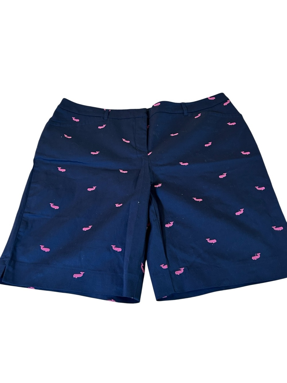 Charter Club Navy Shorts with Pink Embroidered Whale